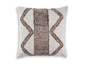 Signature Design Ivory/Brown Pillow (4/CS)