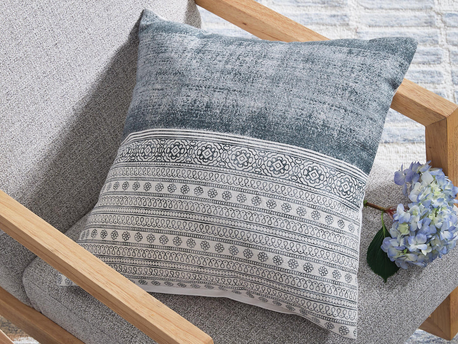 Signature Design Blue/White Pillow (4/CS)