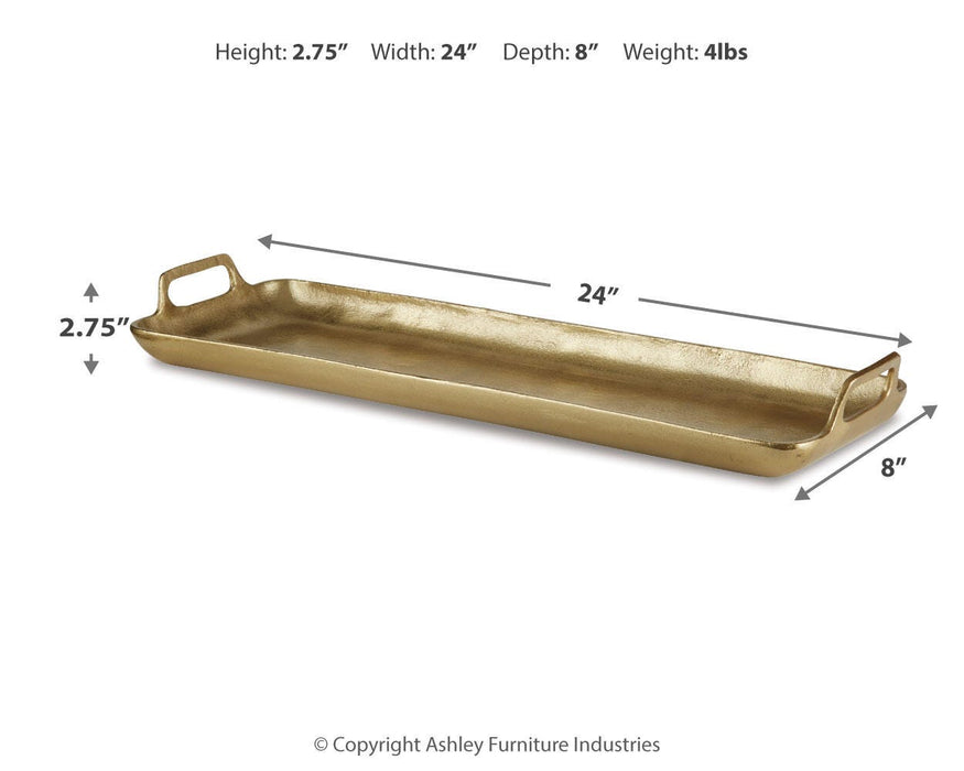 Signature Design Gold Finish Tray