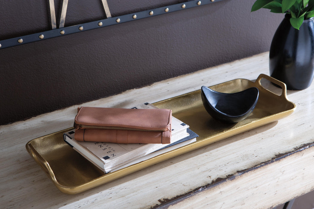 Signature Design Gold Finish Tray
