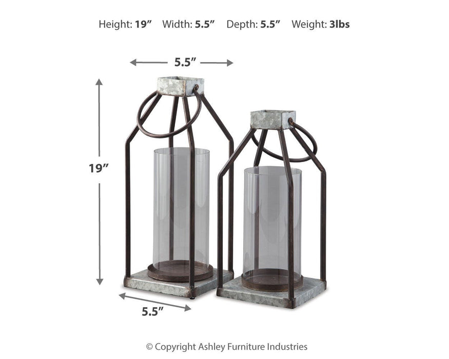 Signature Design Gray/Black I/O Lantern Set (2/CN)