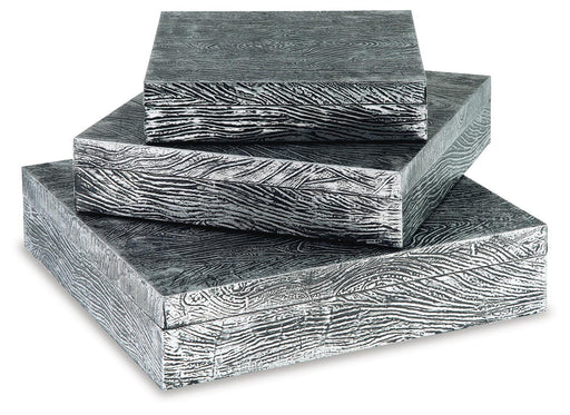 Signature Design Antique Pewter Finish Box Set (3/CN)