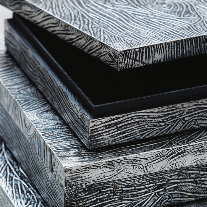 Signature Design Antique Pewter Finish Box Set (3/CN)