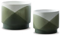 Signature Design Green/White Planter Set (2/CN)