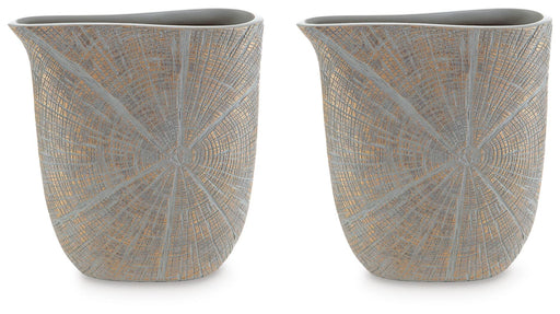 Signature Design Antique Gold Finish Vase (2/CS)