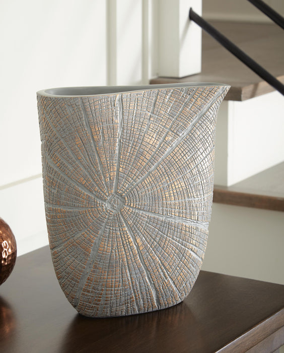 Signature Design Antique Gold Finish Vase (2/CS)