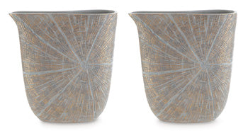 Signature Design Antique Gold Finish Vase (2/CS)