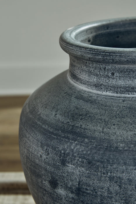 Signature Design Distressed Blue Vase