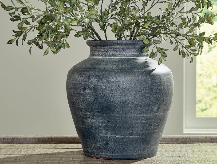 Signature Design Distressed Blue Vase
