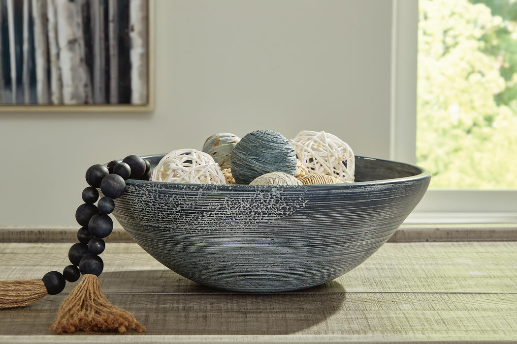 Signature Design Distressed Blue Bowl