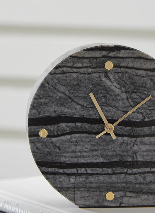 Signature Design Black Table Clock (2/CS)