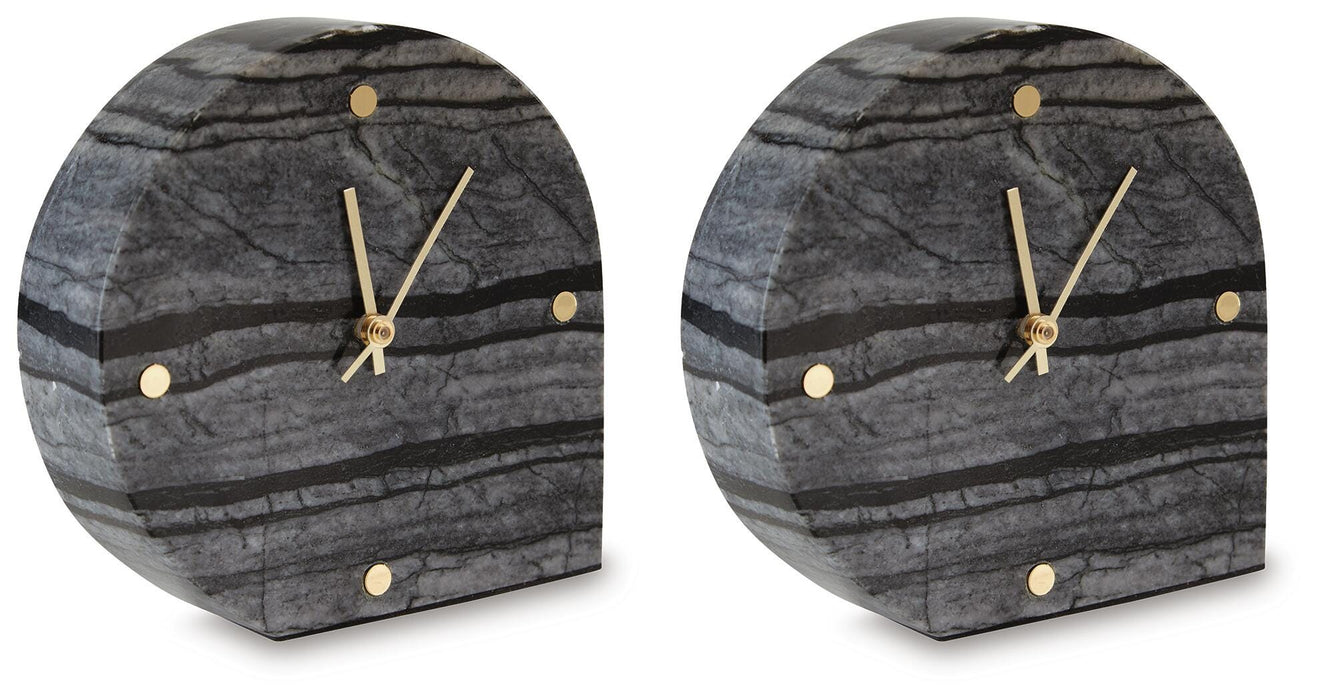 Signature Design Black Table Clock (2/CS)