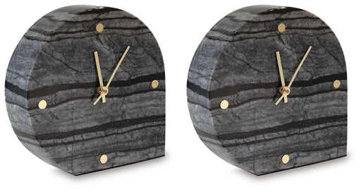 Signature Design Black Table Clock (2/CS)