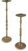 Signature Design Antique Brass Finish Candle Holder Set (2/CN)