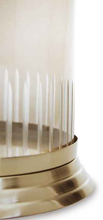 Signature Design Amber/Gold Finish Candle Holder