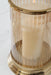 Signature Design Amber/Gold Finish Candle Holder