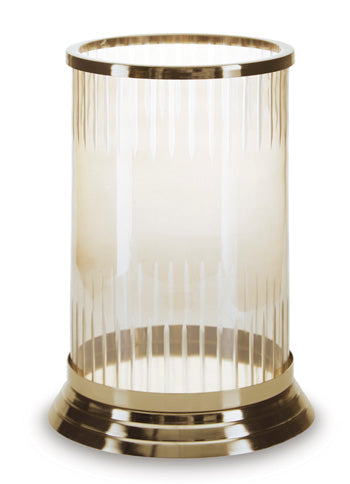 Signature Design Amber/Gold Finish Candle Holder