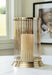 Signature Design Amber/Gold Finish Candle Holder