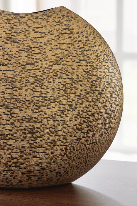 Signature Design Antique Gold Finish Vase