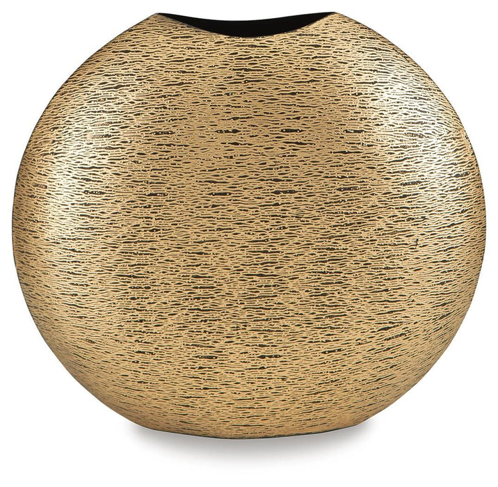 Signature Design Antique Gold Finish Vase