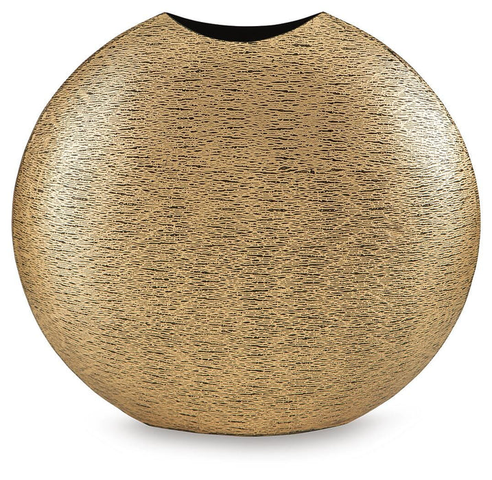 Signature Design Antique Gold Finish Vase