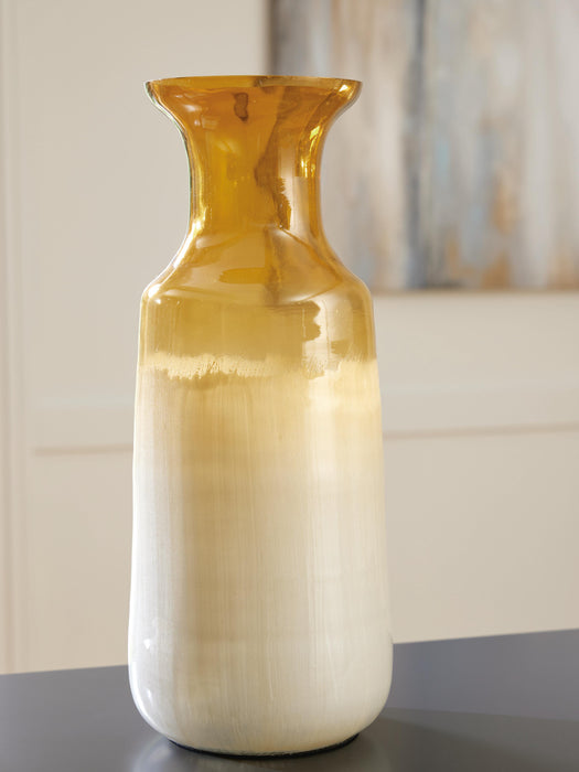 Signature Design White/Amber Vase