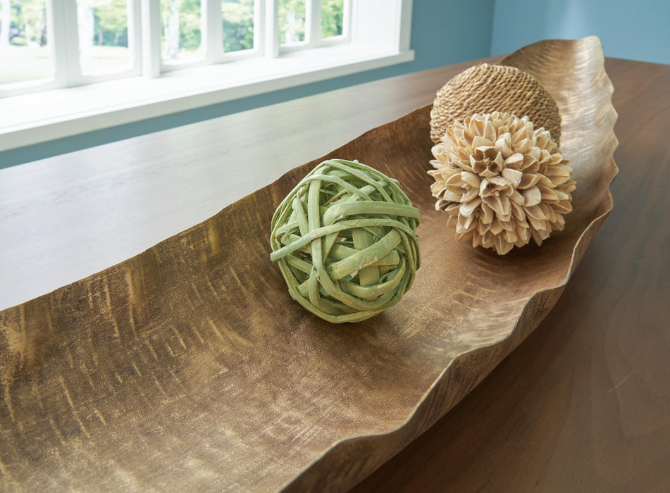 Signature Design Antique Gold Finish Tray