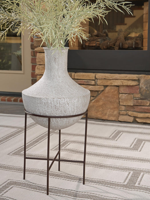 Signature Design Distressed Cream Vase