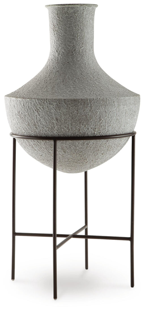 Signature Design Distressed Cream Vase