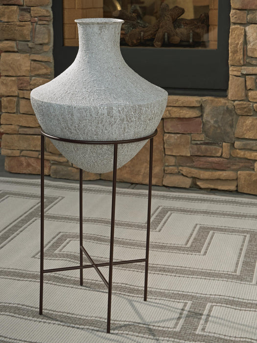 Signature Design Distressed Cream Vase