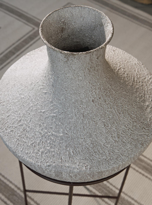 Signature Design Distressed Cream Vase
