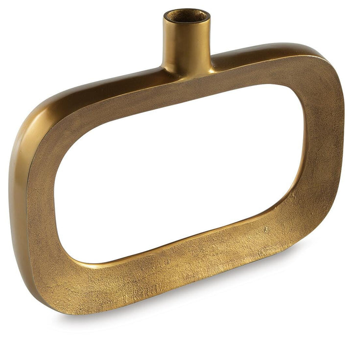 Signature Design Antique Gold Finish Vase