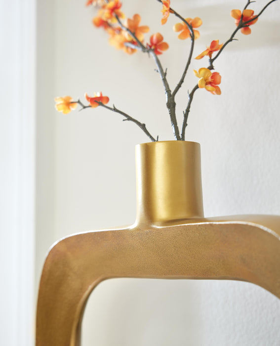 Signature Design Antique Gold Finish Vase