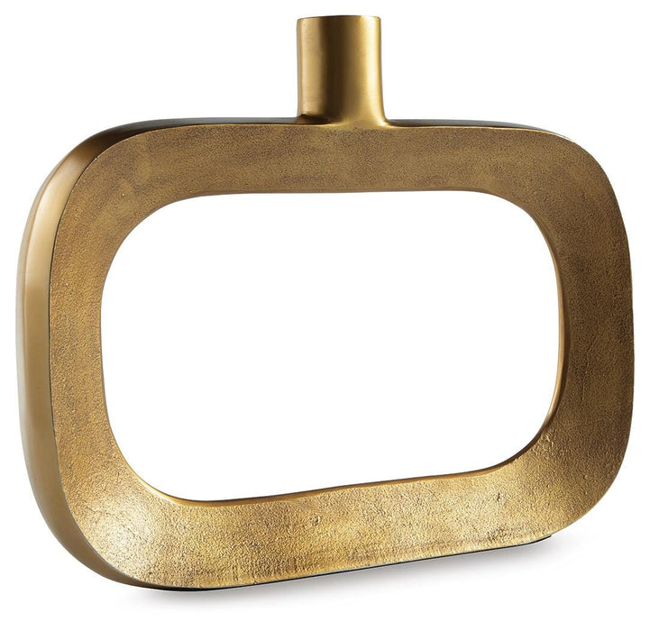 Signature Design Antique Gold Finish Vase