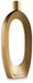 Signature Design Antique Gold Finish Vase