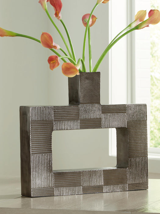 Signature Design Antique Nickel Finish Vase