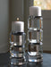 Signature Design Clear/Silver Finish Candle Holder Set (2/CN)