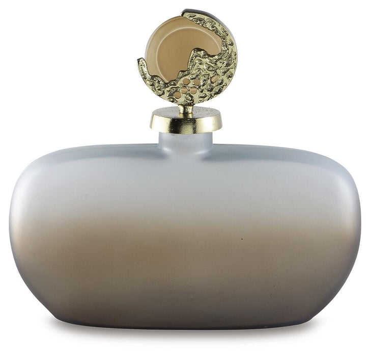 Signature Design Taupe/Gold Finish Jar
