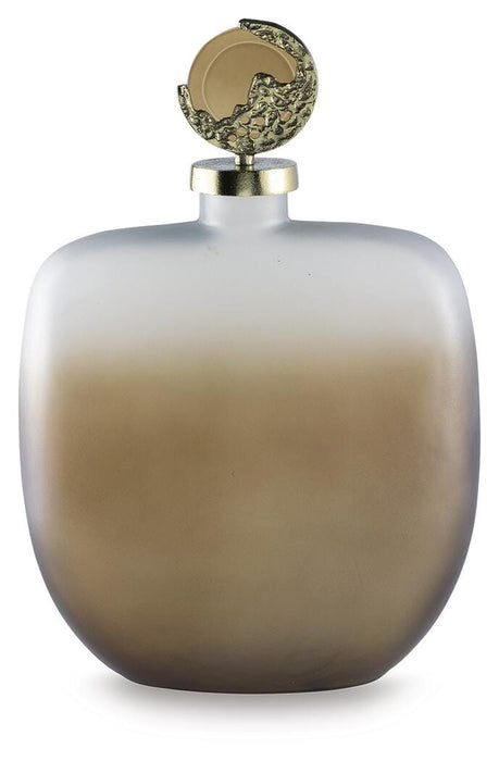 Signature Design Taupe/Gold Finish Jar