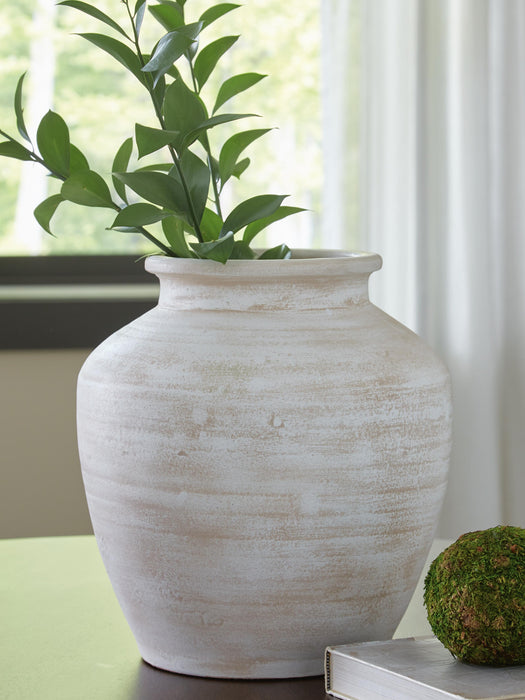 Signature Design Distressed White Vase