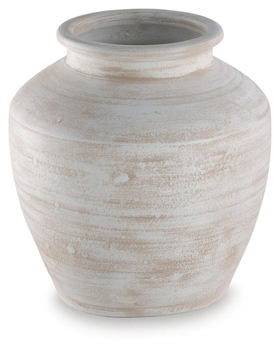 Signature Design Distressed White Vase