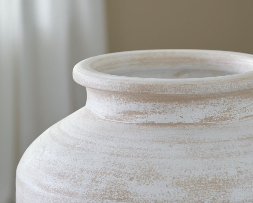 Signature Design Distressed White Vase