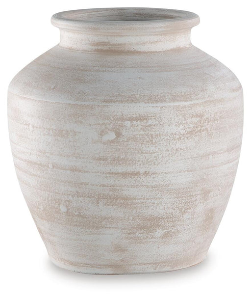 Signature Design Distressed White Vase