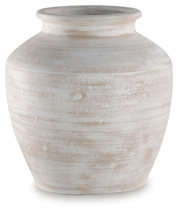 Signature Design Distressed White Vase