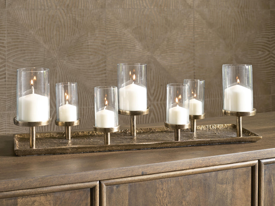 Signature Design Antique Brass Finish Candle Holder