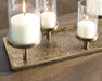 Signature Design Antique Brass Finish Candle Holder