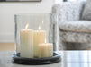 Signature Design Clear/Black Candle Holder