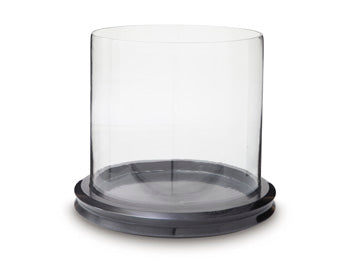 Signature Design Clear/Black Candle Holder