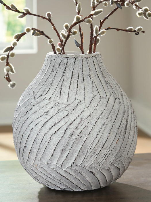 Signature Design Distressed White Vase