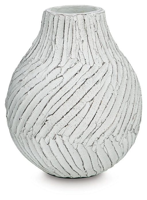 Signature Design Distressed White Vase